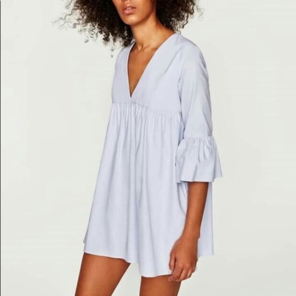 Zara light blue romper dress